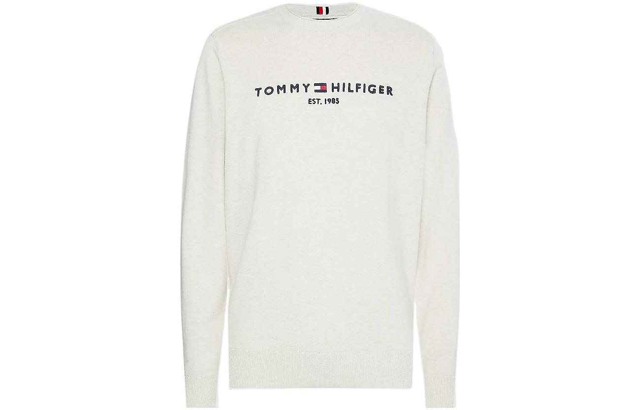 Tommy Hilfiger Cashmere Sweaters Men's Oat Gray Crew Neck Moderate