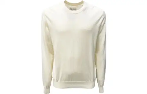 Maison Margiela Sweaters Men's Ivory Crew Neck Moderate