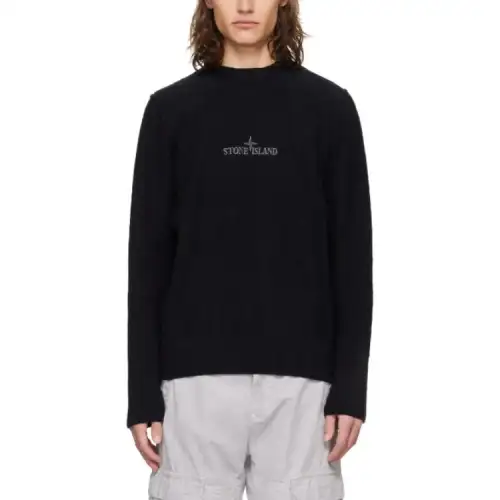 STONE ISLAND Sweaters Men's Black Crew Neck Moderate Other