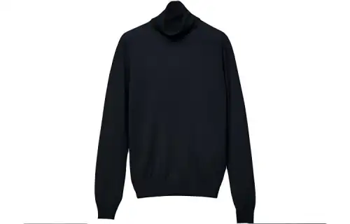 HERMES Sweaters Men's Black Turtleneck Moderate Base Layer