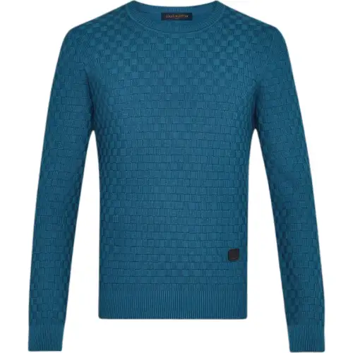 LOUIS VUITTON Sweaters Men's Blue Crew Neck Moderate Other