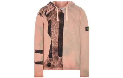 STONE ISLAND Sweaters Men's Orange Red Hooded Moderate Other