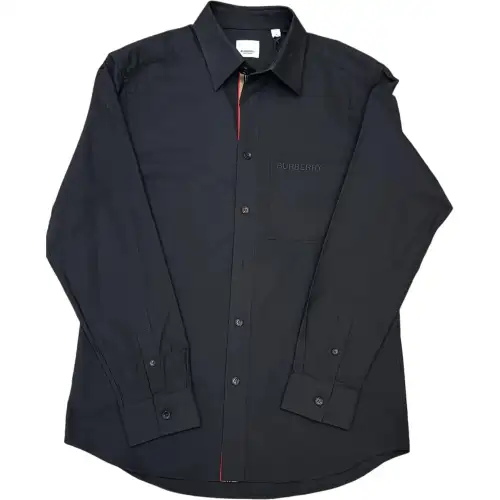 Burberry Shirts Men's Black Lapel Moderate Other