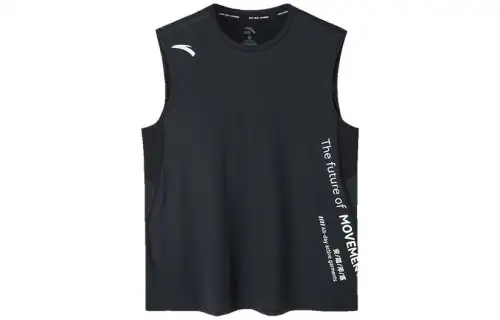 ANTA Variety Training Collection Tank Tops Men's Black Crew Neck Moderate Straight Fit
