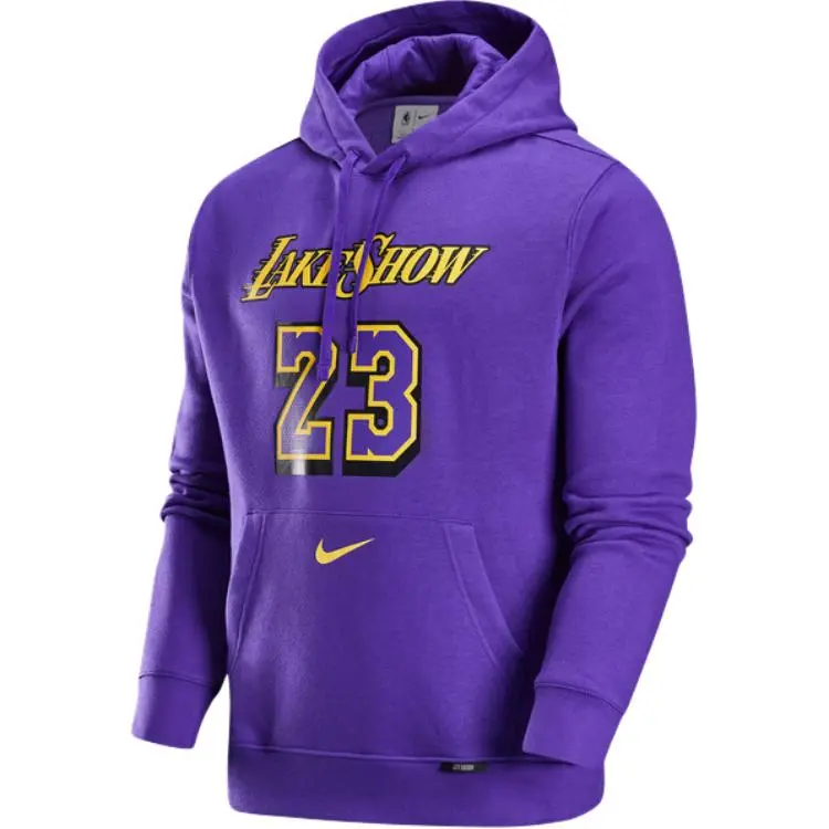 Nike x NBA James Los Angeles Lakers City Edition Collection, Fleece Lined Pullover Hooded Long Sleeved Sweatshirt Men's
