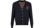 GUCCI Crest Motif V Neck Cardigan