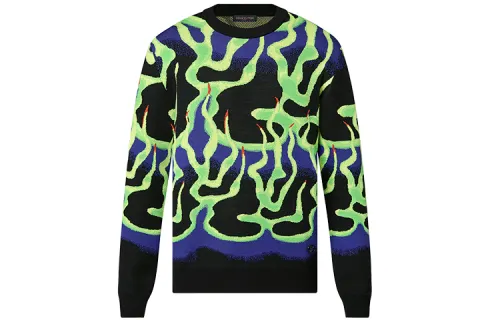 Louis Vuitton 2010s flame-knit wool sweater