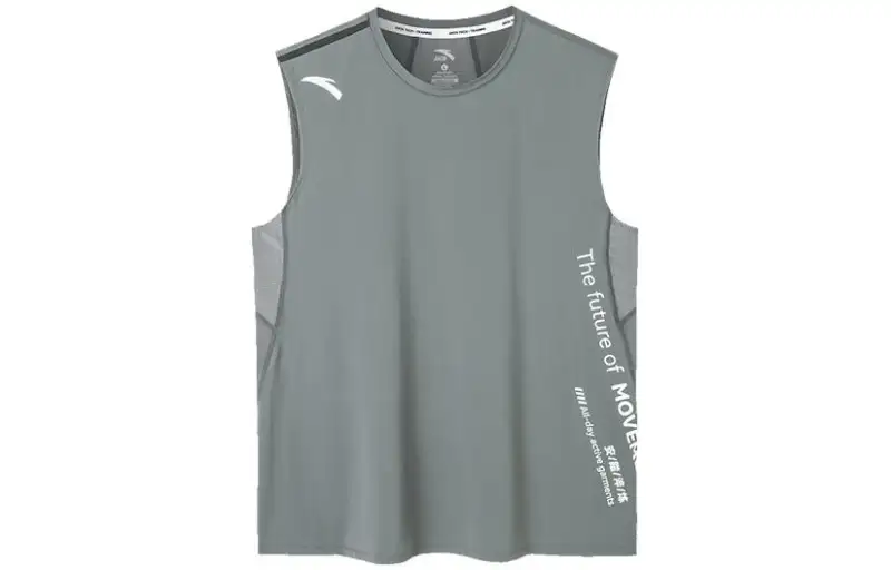 ANTA Variety Training Collection Tank Tops Men's Mud Green Crew Neck Moderate Straight Fit