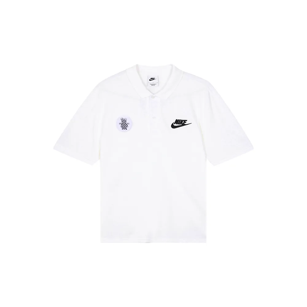 Nike Polo Shirts Men's White Polo Collar Moderate Straight Fit