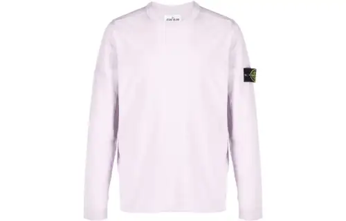 STONE ISLAND Sweaters Men's Pink White Crew Neck Moderate A Line