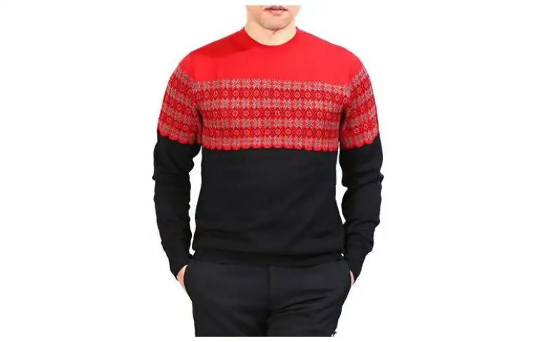 DIOR Sweaters Men's Red Crew Neck Moderate Other