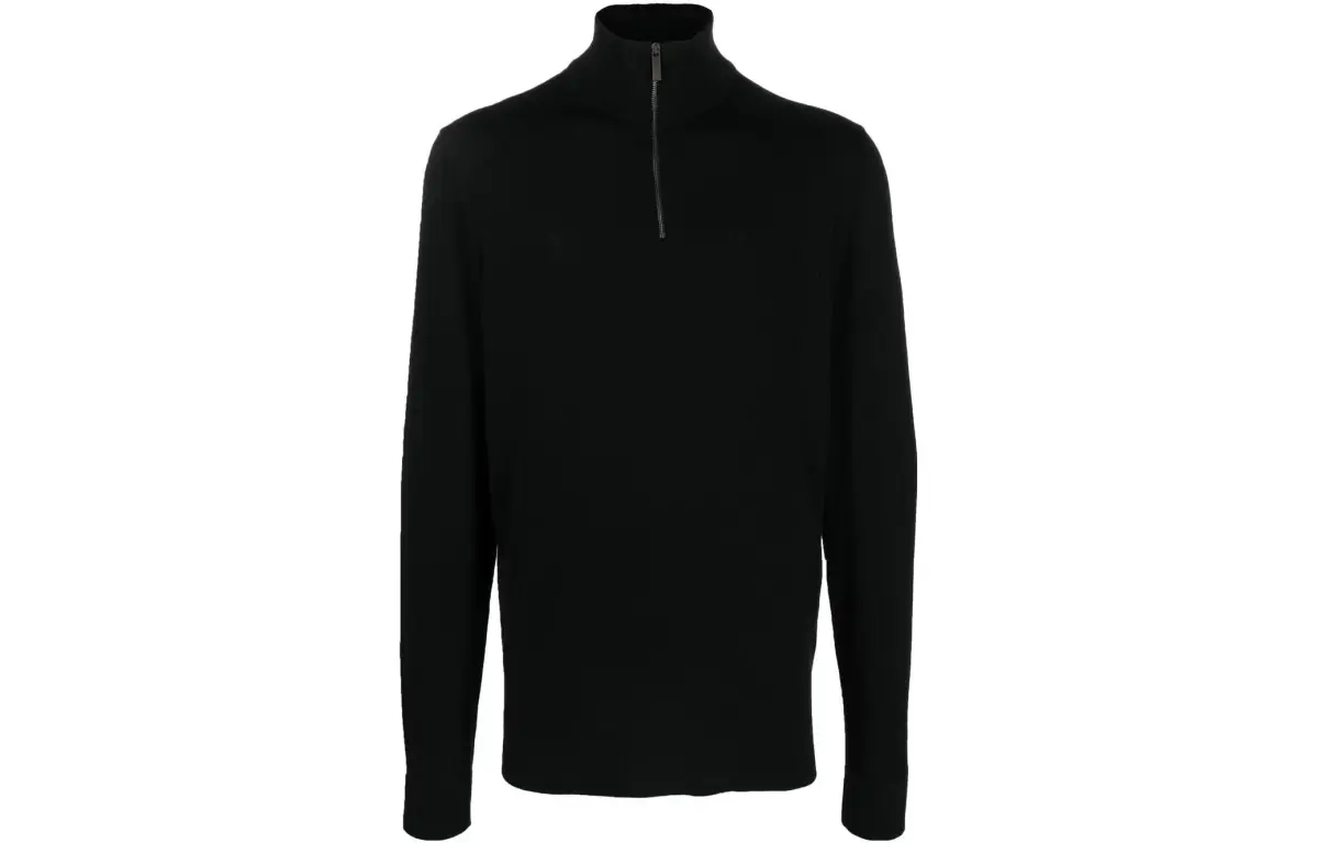 Calvin Klein Embroidered-logo Wool Zip-up Jumper