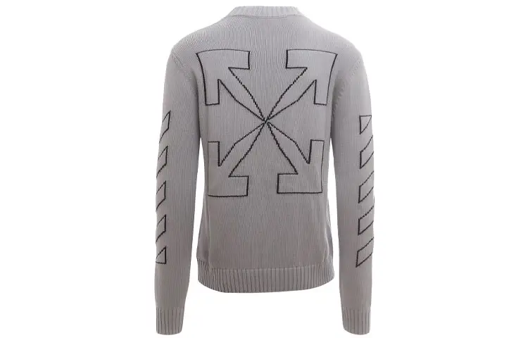OFF WHITE Diag Outline Arrow Knit Crewneck