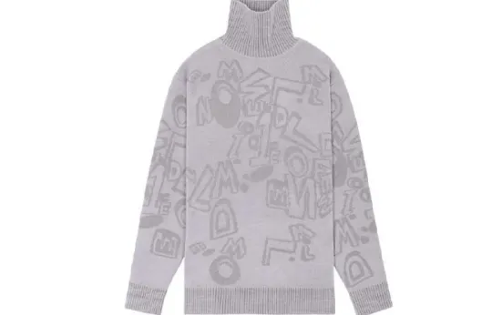 WE11DONE FW21 Cashmere Sweater Unisex Gray