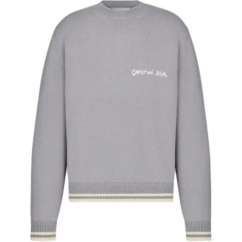DIOR Sweaters Men's Gray Crew Neck Moderate
