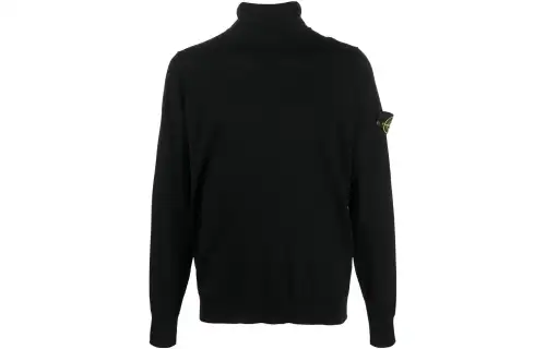 Stone Island Logo Patch Roll Neck Jumper