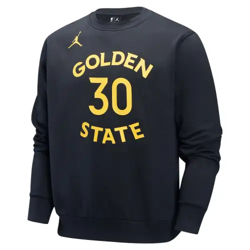 Jordan x NBA Courtside Golden State Warriors Stephen Curry Size 30, Casual Fleece Lined Crew Neck Pullover Sweatshirt