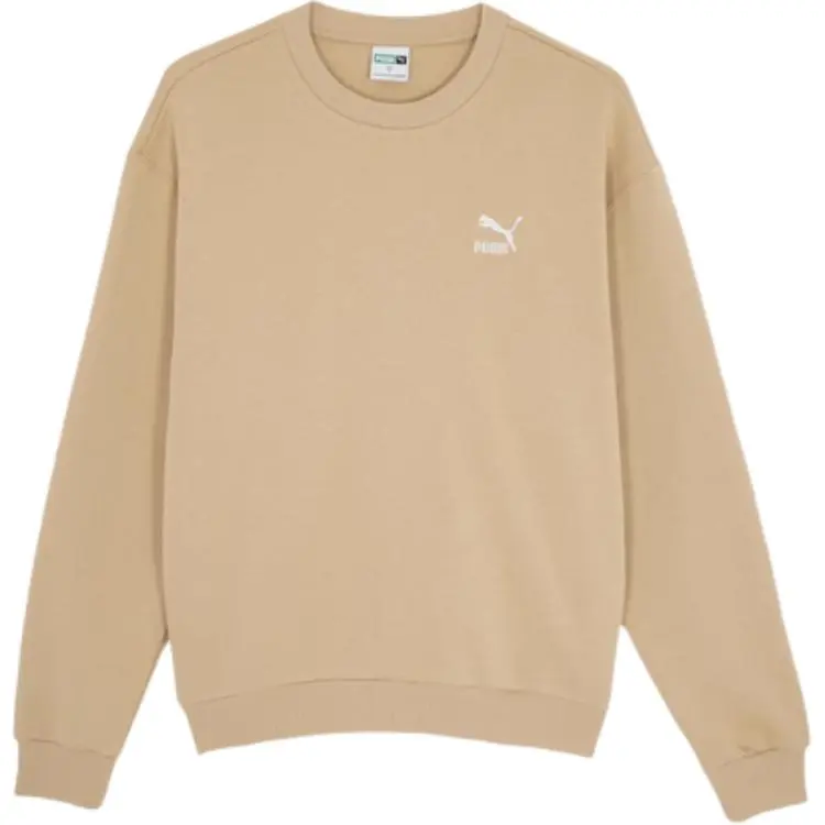 PUMA Sweatshirts Unisex Khaki Crew Neck Moderate Straight Fit