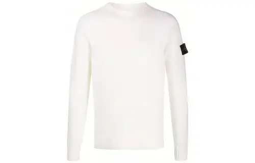 STONE ISLAND Sweaters Men's White Crew Neck Moderate