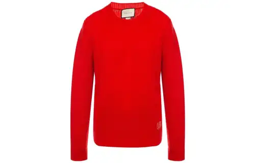 GUCCI Sweaters Men's Red Crew Neck Moderate Other