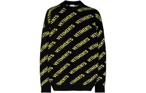 Vetements Sweaters Men's Black Crew Neck Moderate Other