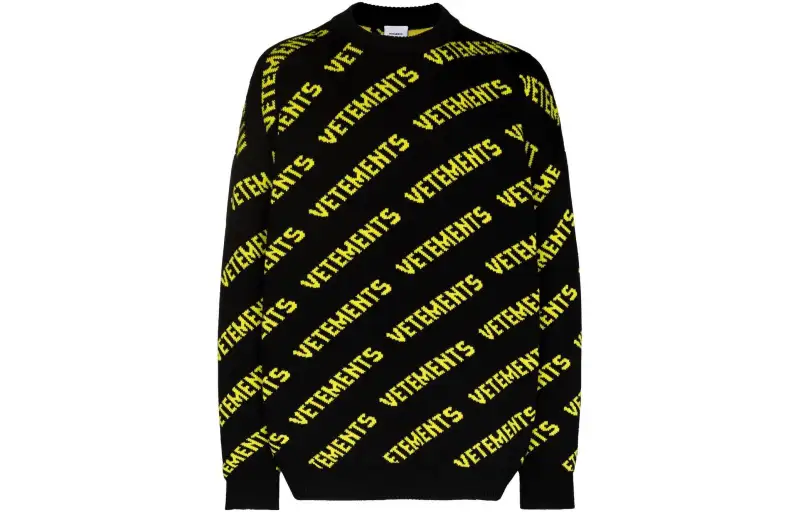 Vetements Sweaters Men's Black Crew Neck Moderate Other