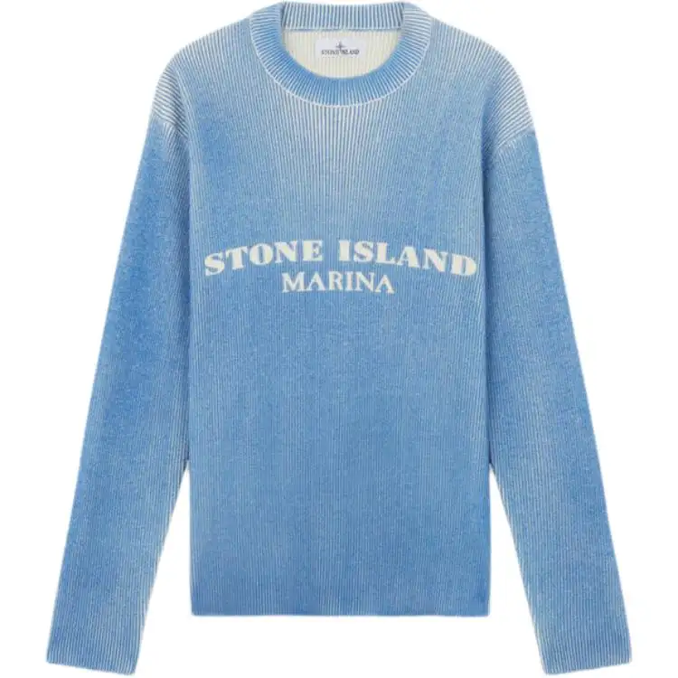 STONE ISLAND MARINA Sweaters Men's Bright Blue Crew Neck Moderate Other