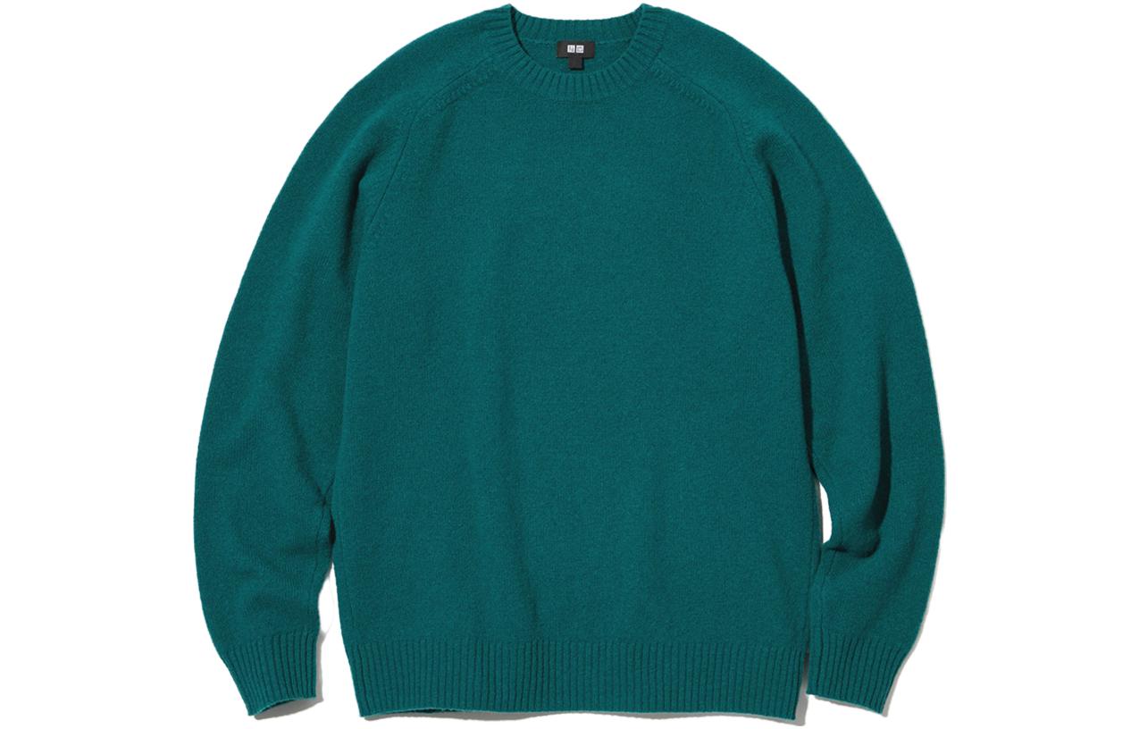 UNIQLO Sweaters Unisex Turquoise Crew Neck Moderate Base Layer