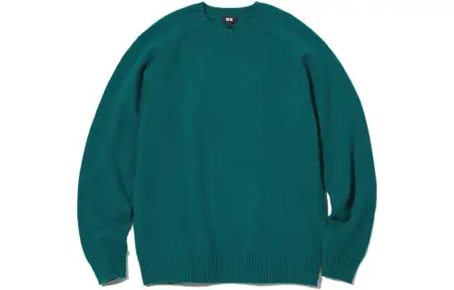 UNIQLO Sweaters Unisex Turquoise Crew Neck Moderate Base Layer