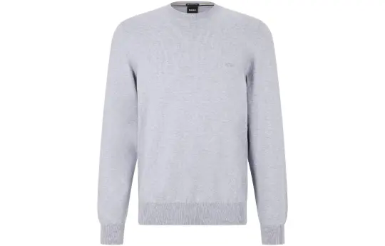 HUGO BOSS Sweaters Men's Light Gray Crew Neck Moderate Other