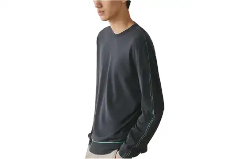 HERMES Sweaters Men's Black Gray Color Crew Neck Moderate Other
