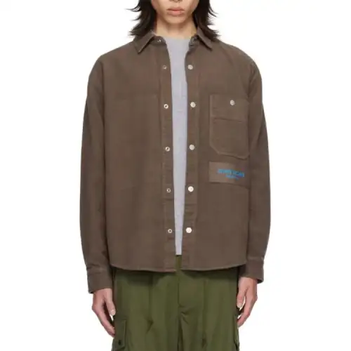 STONE ISLAND Shirts Men's Brown Lapel Moderate Other