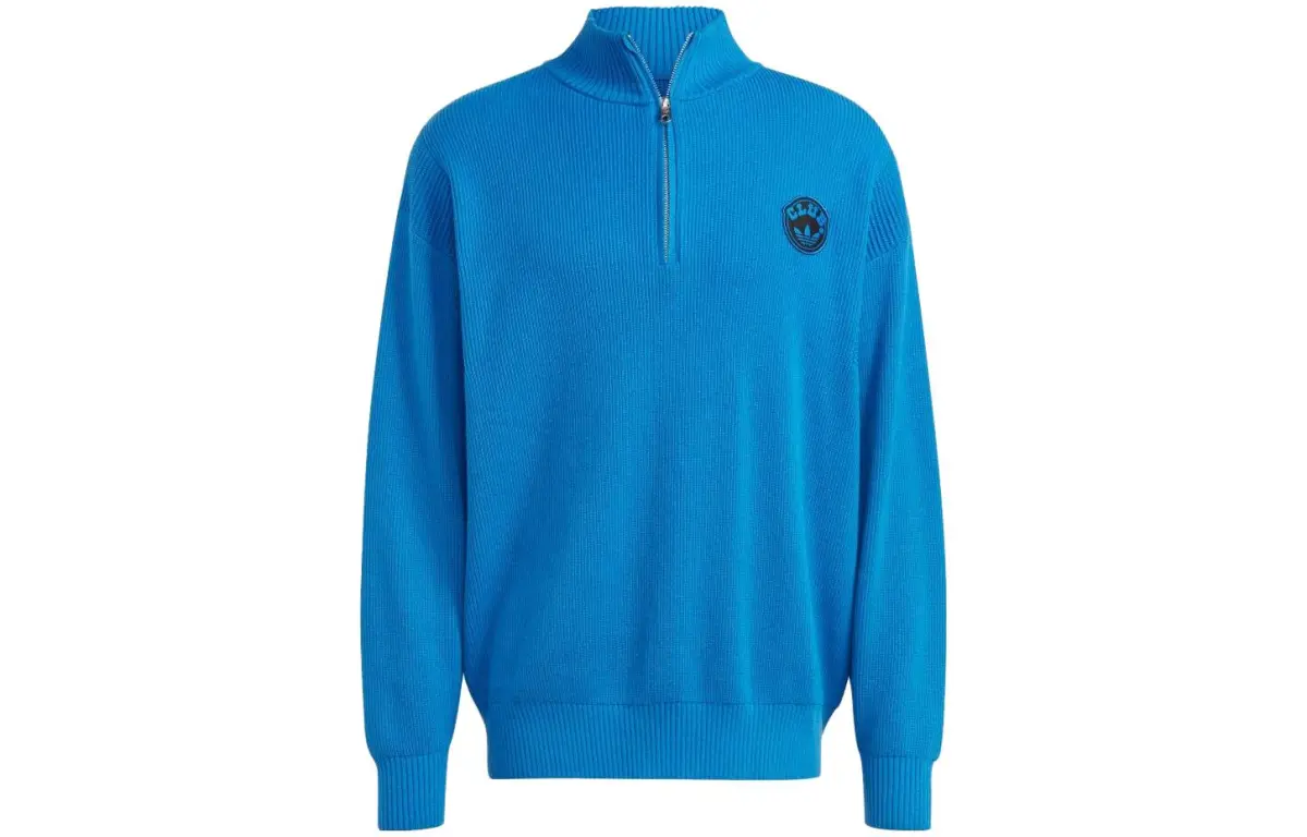 Adidas Sweaters Men's Blue Half-Turtleneck Moderate A-line
