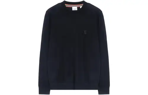 Burberry Cashmere Sweaters Men's Black Crew Neck Moderate