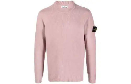 STONE ISLAND Sweaters Men's Pink Crew Neck Moderate Other