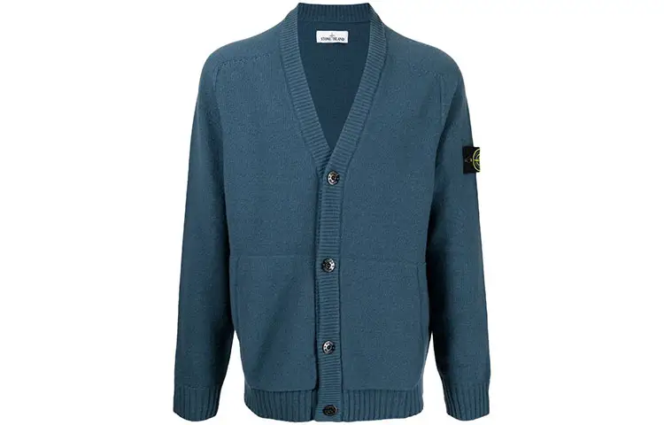 STONE ISLAND Sweaters Men's Blue V Neck Moderate Other
