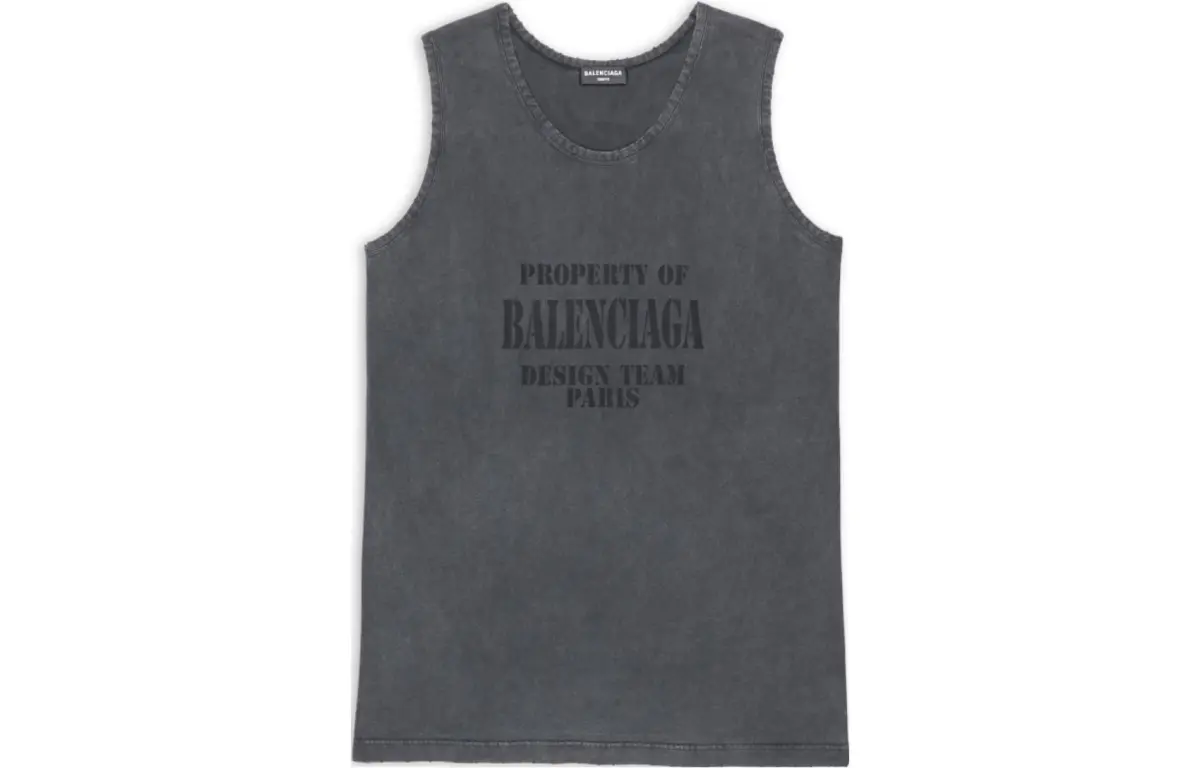 Balenciaga Tank Top Loose Fit Men's Black