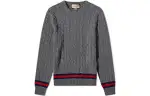 GUCCI Sweaters Men's Gray Crew Neck Moderate Other