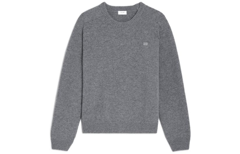 CELINE Triomphe Crew Neck Sweater In Wool Cashmere