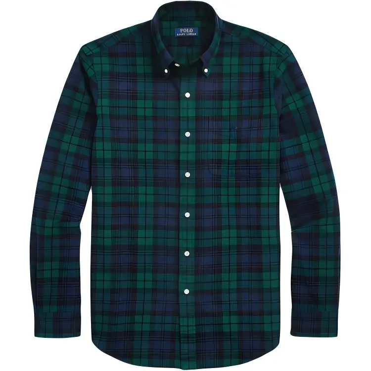 Polo Ralph Lauren FW24 Shirt Classic Version Men's Dark Blue Green Multicolor