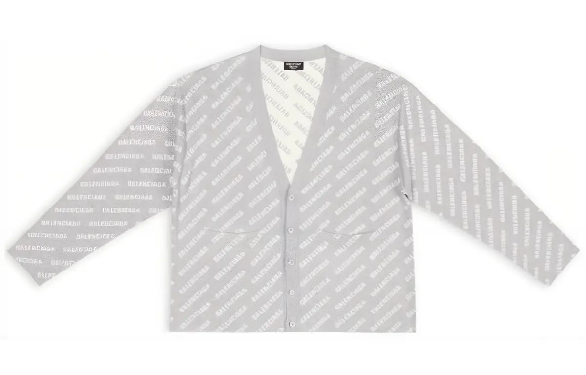 Balenciaga Allover SS22 Sweater Men's Gray White