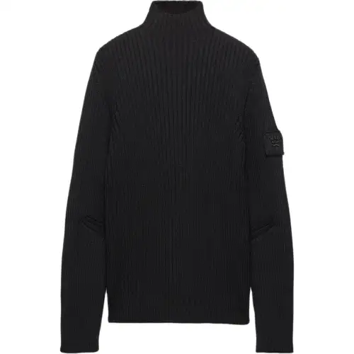 PRADA Zip Up High Neck Cardigan
