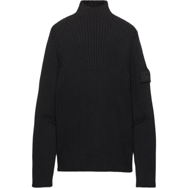 PRADA Zip Up High Neck Cardigan