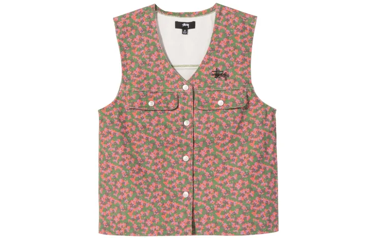 Stussy Tank Tops Unisex Multicolor V Neck Moderate Racerback