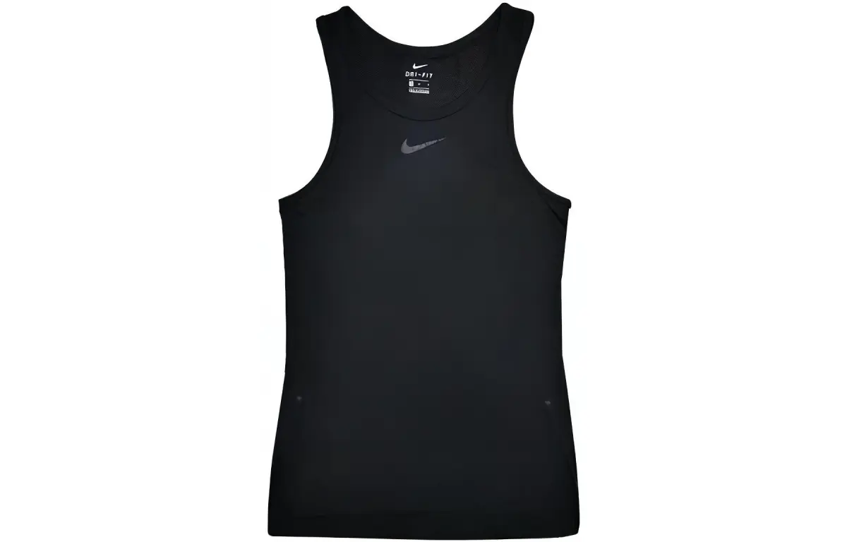 Nike Tank Tops Men's Black Crew Neck Moderate Racerback