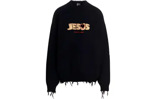 Vetements Jesus Loves You Destroyed Sweater