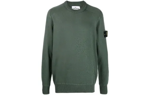 STONE ISLAND Sweaters Men's Green Crew Neck Moderate Straight Fit