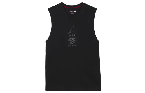 Jordan Dongdan Tank Tops Men's Black Crew Neck Thin Straight Fit