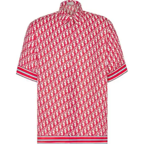 DIOR Shirts Men's Rose Red Crew Neck Moderate Other
