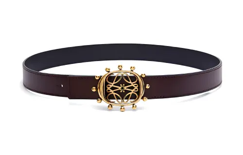 LOEWE Cow Leather Belts Women's Purple Width 2.8cm